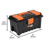 CAJA  PARA HERRAMIENTA PLÁSTICA 16' CON COMPARTIMENTOS NARANJA REF 11141-2