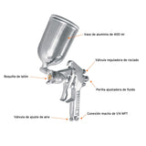 PISTOLA PARA PINTAR POR  GRAVEDAD VASO ALUMINIO BOQUILLA 1.7MM REF 13061-2